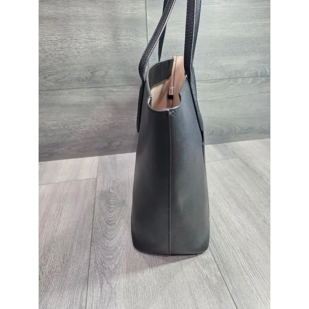 Kate Spade Adel Large Black Leather Top Zip shoulder Handbag bag B000794